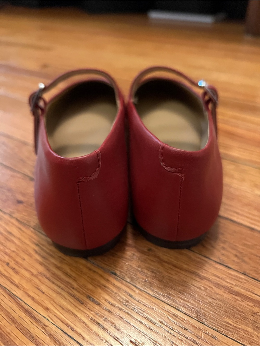 Madewell Red Mary Jane Flats with Buckle Strap - Picture 8 of 8